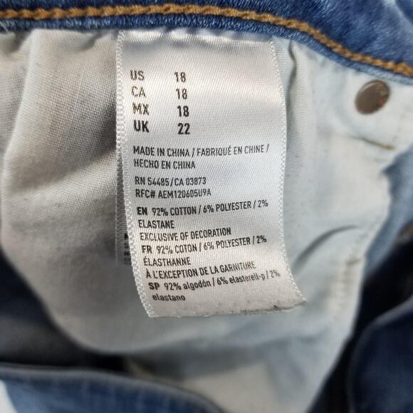 American Eagle Shorts Womens 18 Hi-Rise Shortie Super Stretch Distressed Denim - Picture 5 of 8